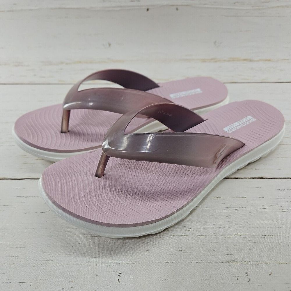 Skechers Nextwave Ultra Womens Size 9 Jelly Flip Flop Purple Lilac Comfort